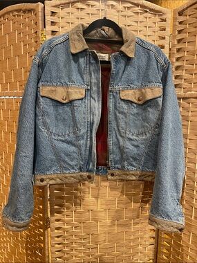Vintage blanket plaidUnited Colors Of Benetton Jean jacket made in Italy